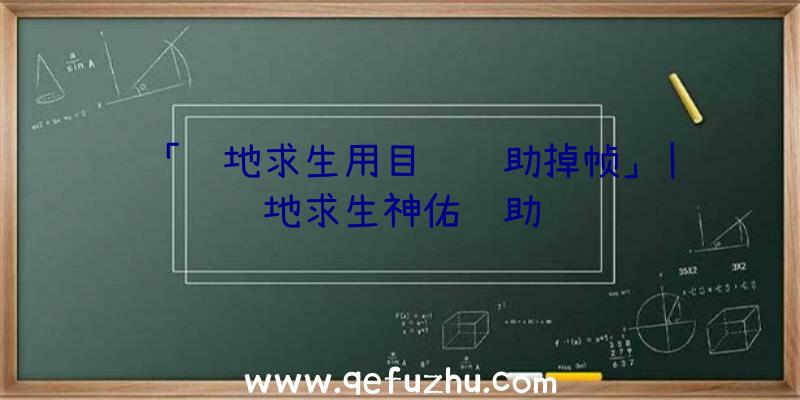 「绝地求生用目镜辅助掉帧」|绝地求生神佑辅助